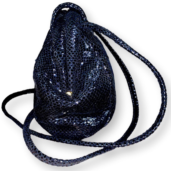 Bags by Pinky Black Sequins Clamshell Crossbody Purse - Picture 6 of 6